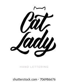 Cat Lady. Fun hand drawn lettering for your design. Can be used for print (bags, t-shirts, home decor, posters, cards) and for web (banners, blogs, advertisement).