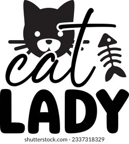 Cat Lady Cat SVG T-shirt Design svg