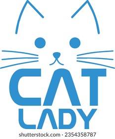 Cat Lady Vector T-Shirt Design color black