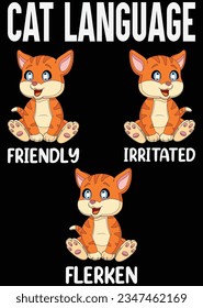 Cat Language Friendly Irritated Flerken eps cut file for cutting machine