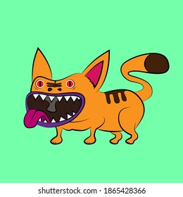 cat laughing out loud, streetwear or t-shirt design