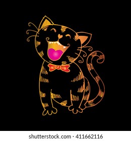 Cat Laughs. Sketchy style.
