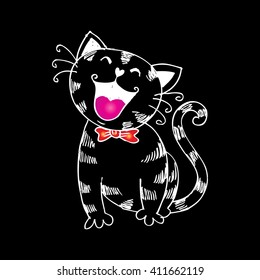 Cat Laughs. Sketchy style.
