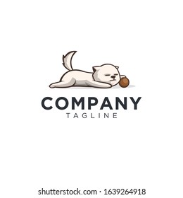 cat lazy logo cartoon vector