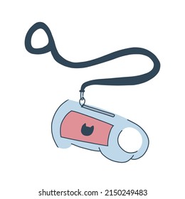 Cat leash in cartoon flat style. Kitten accessory. Vector illustration of lead for domestic animals isolated on white background