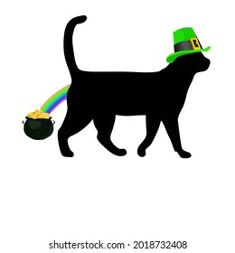 cat leprechaun best funny cat saint patricks day best smart phone case art vector design illustration print poster