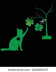 Cat Leprechaun T-Shirt Cat Lover Shamrock St Patrick’s Day T-Shirt design.