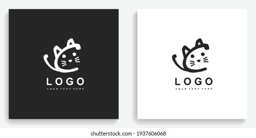 Cat Letter C Animal Logo. Modern logo icon symbol template vector design