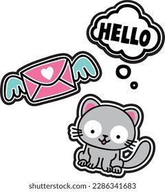 cat letter hello
animal
pet
cute
illustration
vector
drawing
happy
hello
kitty
cartoon
card
art
design
funny
background
kitten
text
print
character
lettering
white
graphic
