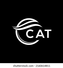CAT letter logo design on black background. CAT creative circle letter logo concept. CAT letter design.
