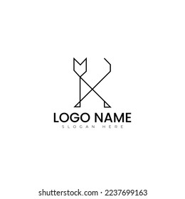 Diseño de ilustración vectorial del logotipo de la letra del gato
