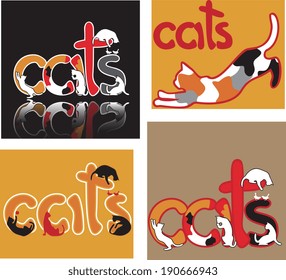 cat letters set