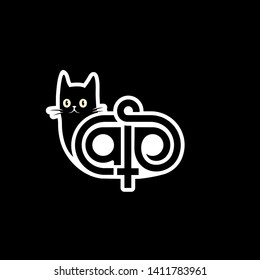 Cat letters vector typography illustration - Vector