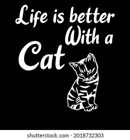 cat life is better with a cat wo plus size best art art vector design illustration print poster
