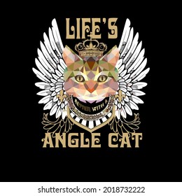 cat lifes better with an cute angel cat unisex jersey best vector design illustration print poster