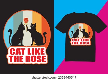 Katze wie die Rose, Cat T-Shirt-Design