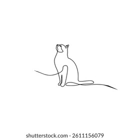 Cat line art design illustration template