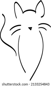 Cat Line Art Design for print or use as poster, card, flyer, Tattoo or T Shirt