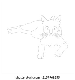Dibujo de líneas de gato. Resumen del logotipo de mascotas. Ilustración del vector