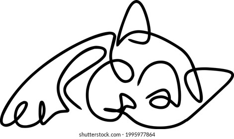 Cat Line Art flat illustration outline handwriting style, perfect for t-shirts, pillows, mugs, banners, posters, advertisements
