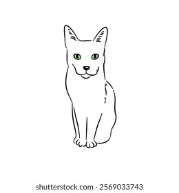 Cat line art with many pose - coloring book 