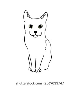 Cat line art with many pose - coloring book 