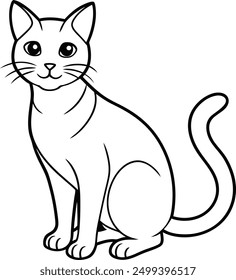 Cat line art with minimalist design.