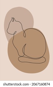 Cat Line Art Minimalist Home Decoration