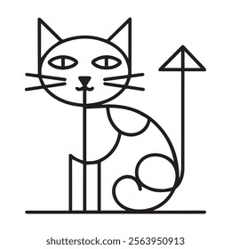 A cat line art silhouette illustration
