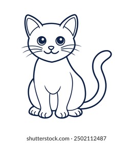 Cat line art vector illustration