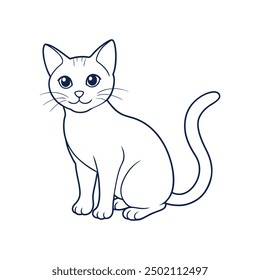 Cat line art vector illustration