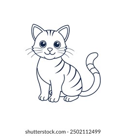 Cat line art vector illustration