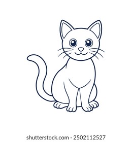 Cat line art vector illustration