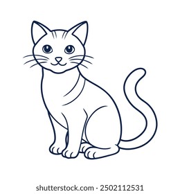 Cat line art vector illustration
