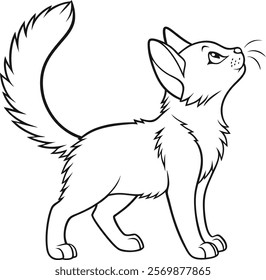 Cat line art vector art illustration