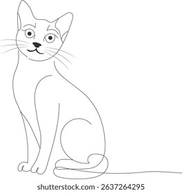 cat line art vector illustration 