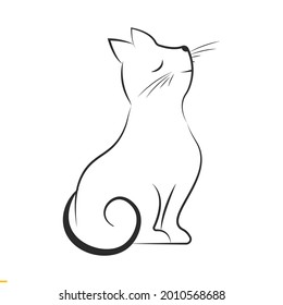 Cat Line Art Vector Logo Business Stock Vector (Royalty Free ...