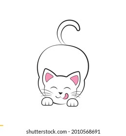 Cat Line Art Vector logo for Business and Company
