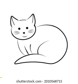 Cat Line Art vector Logo Design for business and Company