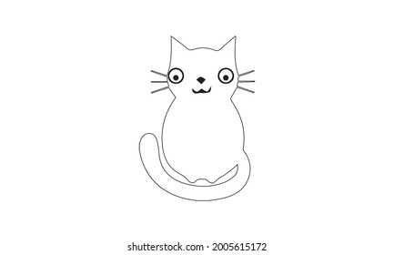 cat line art.vector illustration.cat art