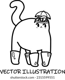 vector de dibujo de línea de gato