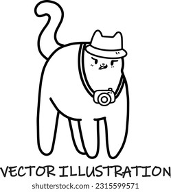 vector de dibujo de línea de gato