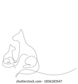 Cat line drawing. Vecror illustration