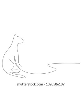 Dibujo de línea de gato. Ilustración del vector