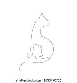 Cat Line Drawing Vector Illustration Stock Vector (royalty Free 