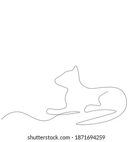 Cat line drawing vector illustration	