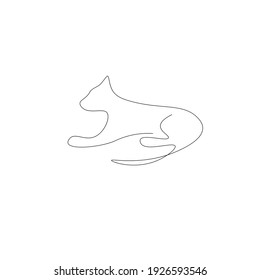 Cat Line Drawing Vector Illustration Stock Vector (Royalty Free) 1926593546