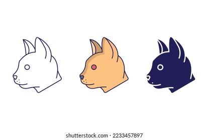 Cat line and glyph icon, vector illustration
