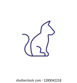 Cat line icon. Domestic cat, kitten, pet clinic. Veterinary concept. Vector illustration can be used for topics like pets, animals, pet shop