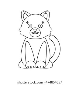 Cat line icon. Illustration for web and mobile design.